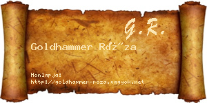 Goldhammer Róza névjegykártya